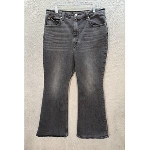 Levis Premium Jeans Womens 32 Black 70s High Flare Distressed Denim Grunge Y2K